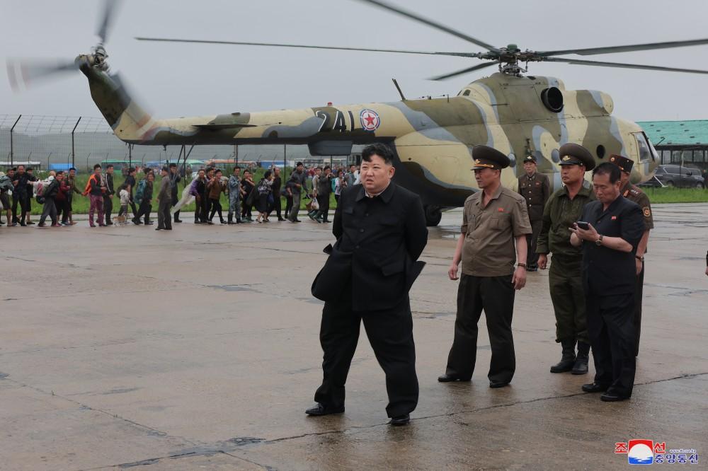 Respected Comrade Kim Jong Un Inspects Flood-hit A